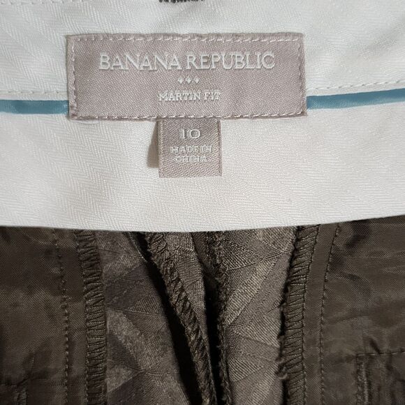 Banana Republic Factory Womens Martin Fit Pants Olive Green Cropped Size 10 - Picture 5 of 9